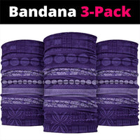 Fiji Marau na Kerisimasi Neck Gaiter Purple Tapa Masi Inspired Christmas LT9 package One Size: 25*50cm Purple - Polynesian Pride