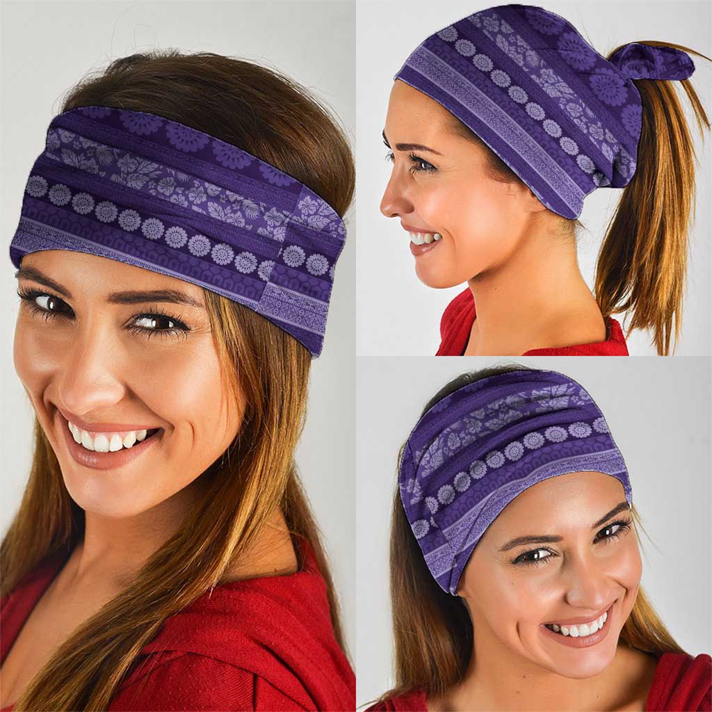 Fiji Marau na Kerisimasi Neck Gaiter Purple Tapa Masi Inspired Christmas LT9 - Polynesian Pride