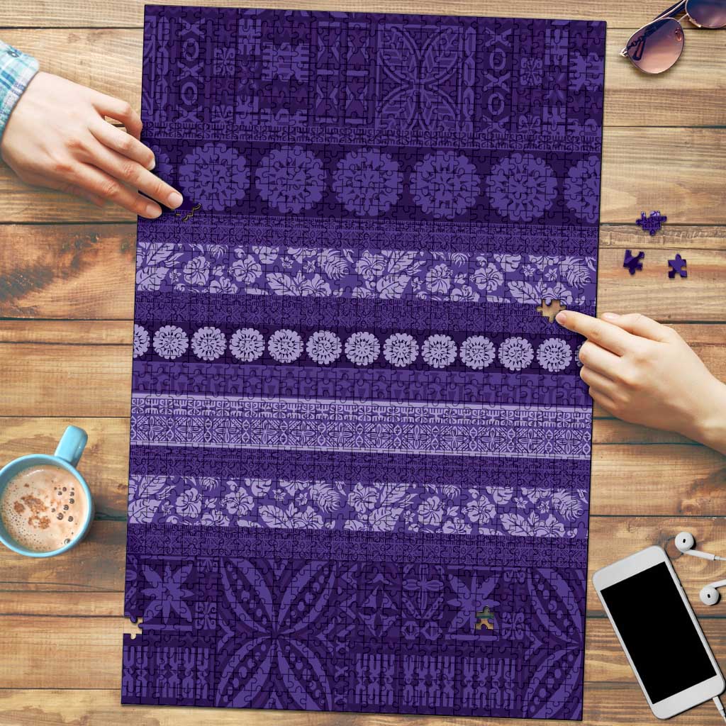 Fiji Marau na Kerisimasi Puzzle Purple Tapa Masi Inspired Christmas LT9 Purple - Polynesian Pride