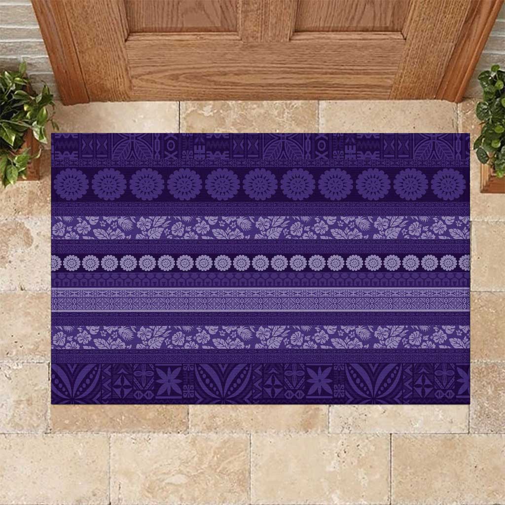 Fiji Marau na Kerisimasi Rubber Doormat Purple Tapa Masi Inspired Christmas LT9 Purple - Polynesian Pride