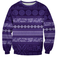 Fiji Marau na Kerisimasi Sweatshirt Purple Tapa Masi Inspired Christmas LT9 Unisex Purple - Polynesian Pride