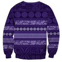 Fiji Marau na Kerisimasi Sweatshirt Purple Tapa Masi Inspired Christmas LT9 - Polynesian Pride