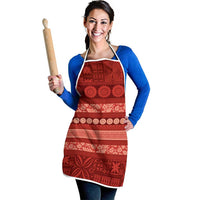 Fiji Marau na Kerisimasi Apron Red Tapa Masi Inspired Christmas LT9 - Polynesian Pride
