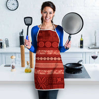 Fiji Marau na Kerisimasi Apron Red Tapa Masi Inspired Christmas LT9 - Polynesian Pride