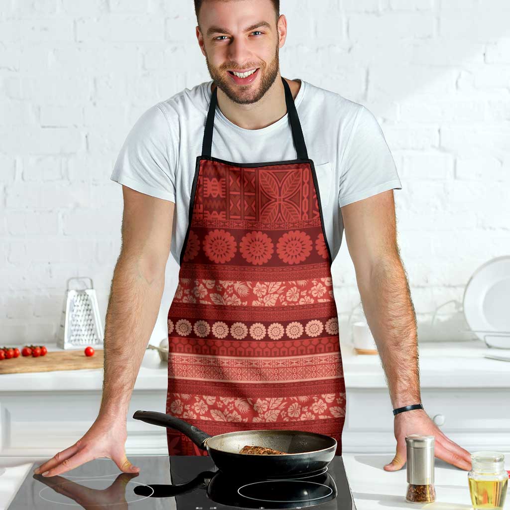 Fiji Marau na Kerisimasi Apron Red Tapa Masi Inspired Christmas LT9 - Polynesian Pride