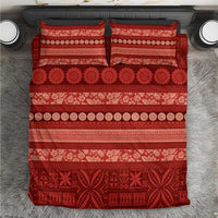 Fiji Marau na Kerisimasi Bedding Set Red Tapa Masi Inspired Christmas LT9 Red - Polynesian Pride