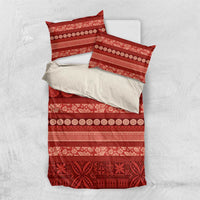 Fiji Marau na Kerisimasi Bedding Set Red Tapa Masi Inspired Christmas LT9 US Twin 172cm x 218cm Red - Polynesian Pride
