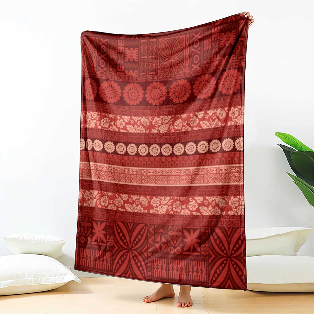 Fiji Marau na Kerisimasi Blanket Red Tapa Masi Inspired Christmas LT9 - Polynesian Pride