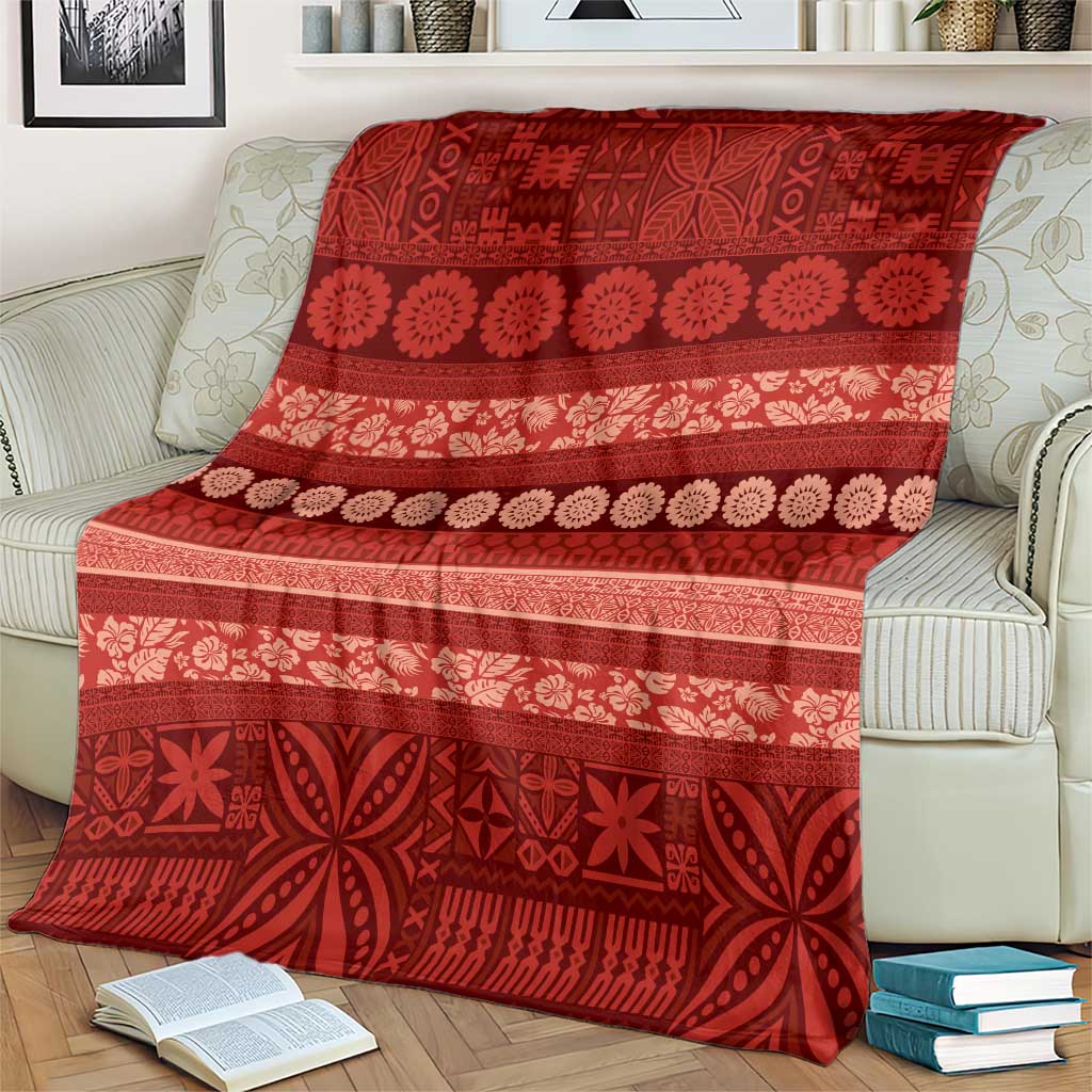 Fiji Marau na Kerisimasi Blanket Red Tapa Masi Inspired Christmas LT9 - Polynesian Pride