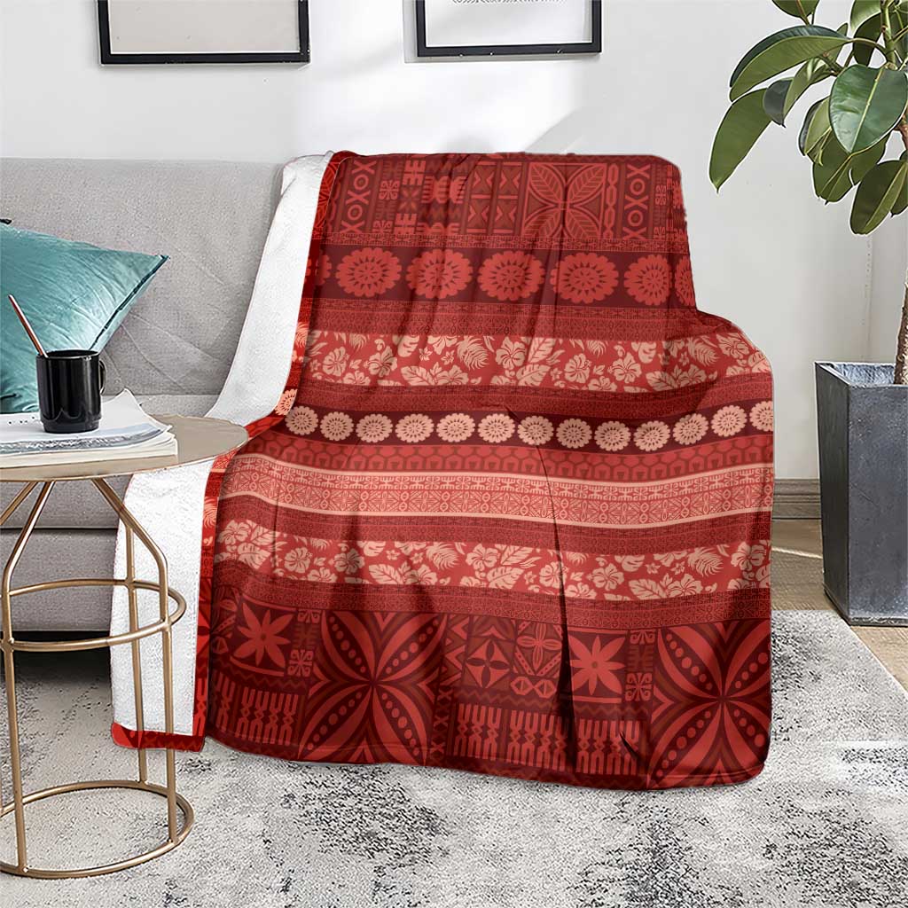 Fiji Marau na Kerisimasi Blanket Red Tapa Masi Inspired Christmas LT9 - Polynesian Pride