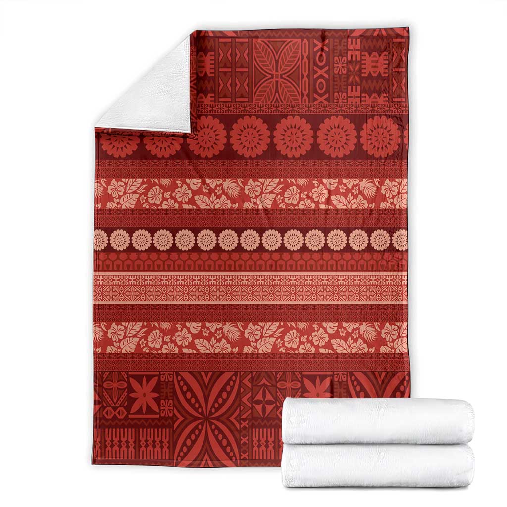 Fiji Marau na Kerisimasi Blanket Red Tapa Masi Inspired Christmas LT9 - Polynesian Pride