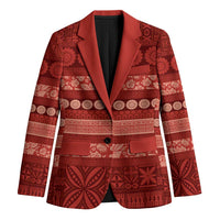 Fiji Marau na Kerisimasi Blazer Red Tapa Masi Inspired Christmas LT9 Unisex Red - Polynesian Pride