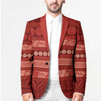 Fiji Marau na Kerisimasi Blazer Red Tapa Masi Inspired Christmas LT9 - Polynesian Pride