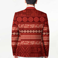 Fiji Marau na Kerisimasi Blazer Red Tapa Masi Inspired Christmas LT9 - Polynesian Pride