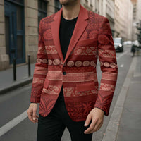 Fiji Marau na Kerisimasi Blazer Red Tapa Masi Inspired Christmas LT9 - Polynesian Pride