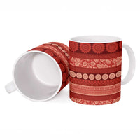 Fiji Marau na Kerisimasi Ceramic Mug Red Tapa Masi Inspired Christmas LT9 - Polynesian Pride