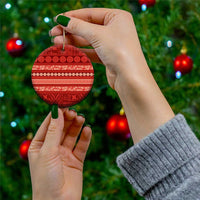 Fiji Marau na Kerisimasi Ceramic Ornament Red Tapa Masi Inspired Christmas LT9 - Polynesian Pride