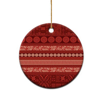 Fiji Marau na Kerisimasi Ceramic Ornament Red Tapa Masi Inspired Christmas LT9 - Polynesian Pride