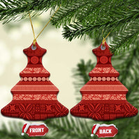 Fiji Marau na Kerisimasi Ceramic Ornament Red Tapa Masi Inspired Christmas LT9 Christmas Tree Red - Polynesian Pride
