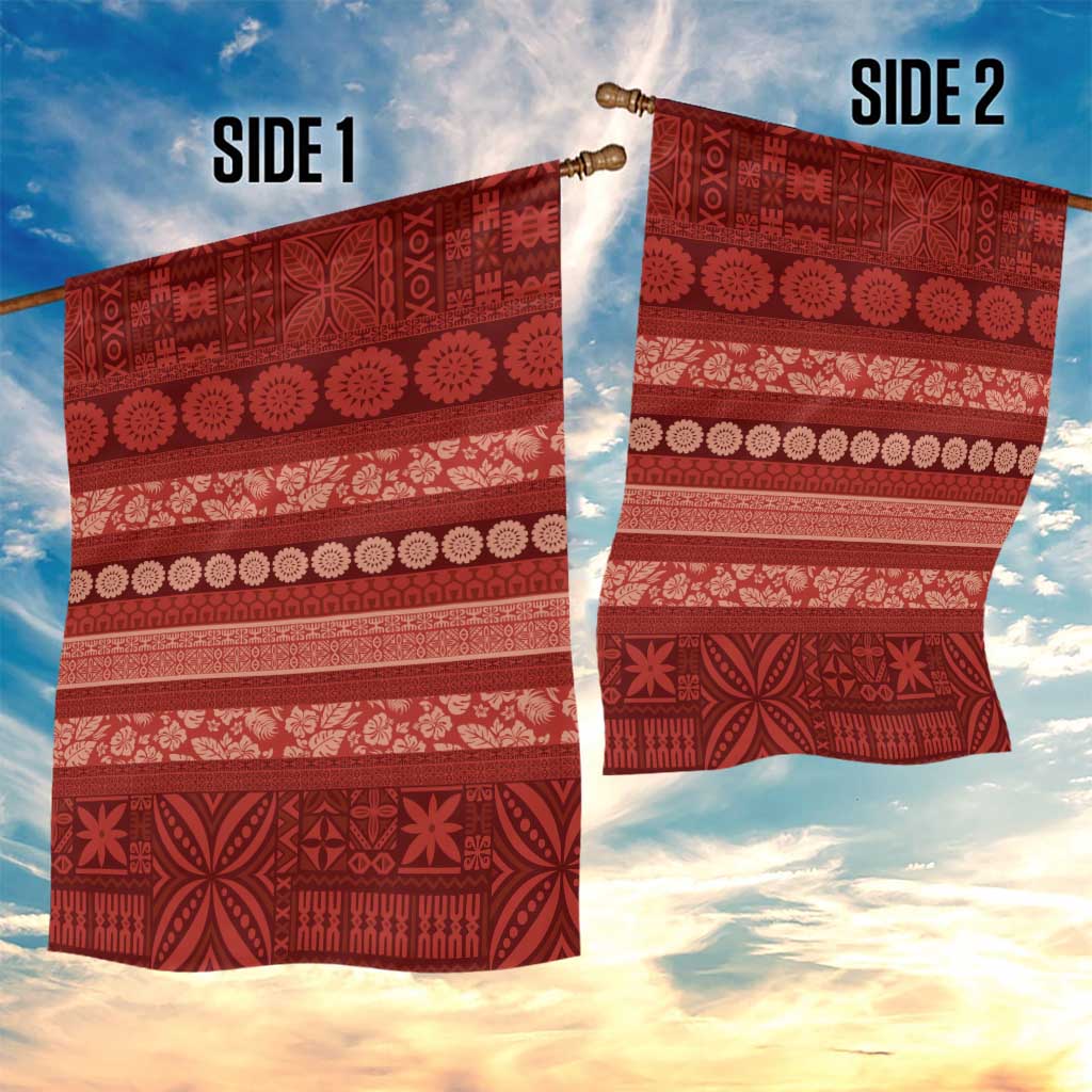 Fiji Marau na Kerisimasi Garden Flag Red Tapa Masi Inspired Christmas LT9 - Polynesian Pride