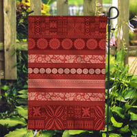 Fiji Marau na Kerisimasi Garden Flag Red Tapa Masi Inspired Christmas LT9 Garden Flag Red - Polynesian Pride