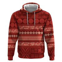Fiji Marau na Kerisimasi Hoodie Red Tapa Masi Inspired Christmas LT9 Pullover Hoodie Red - Polynesian Pride