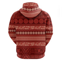 Fiji Marau na Kerisimasi Hoodie Red Tapa Masi Inspired Christmas LT9 - Polynesian Pride