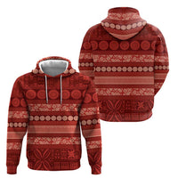 Fiji Marau na Kerisimasi Hoodie Red Tapa Masi Inspired Christmas LT9 - Polynesian Pride