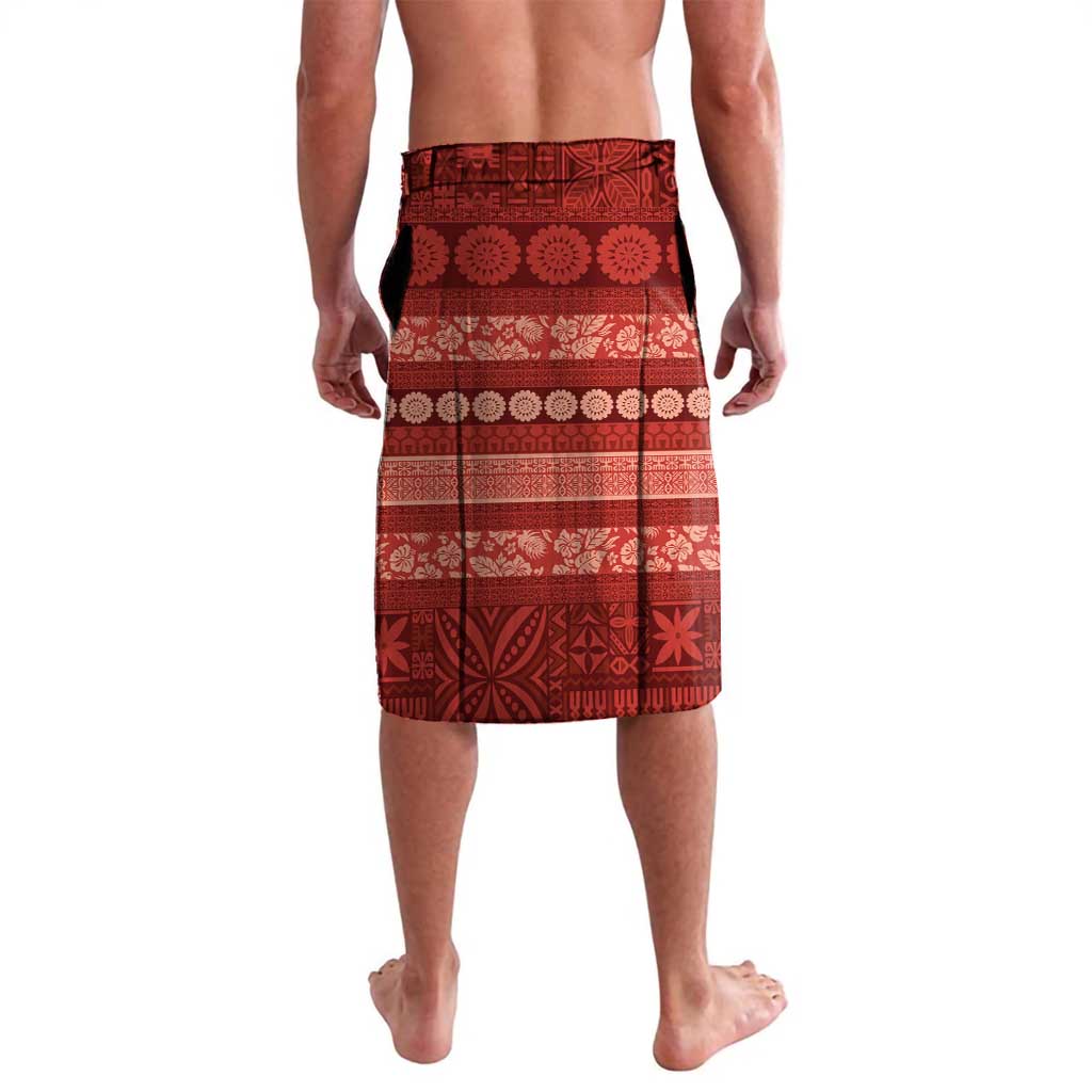 Fiji Marau na Kerisimasi Lavalava Red Tapa Masi Inspired Christmas LT9 - Polynesian Pride