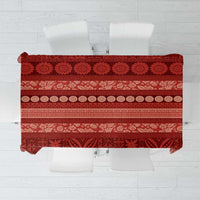 Fiji Marau na Kerisimasi Tablecloth Red Tapa Masi Inspired Christmas LT9 Red - Polynesian Pride