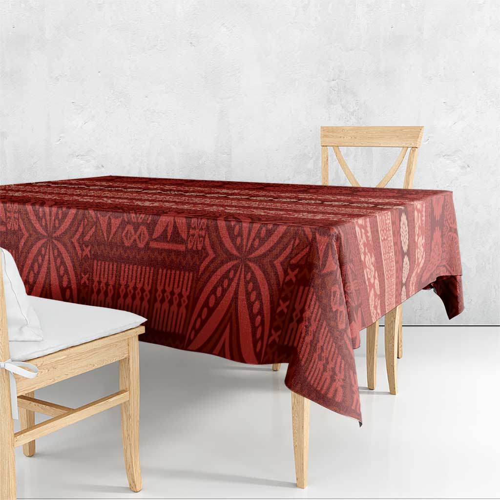 Fiji Marau na Kerisimasi Tablecloth Red Tapa Masi Inspired Christmas LT9 - Polynesian Pride