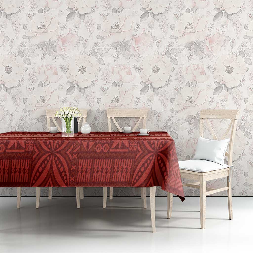 Fiji Marau na Kerisimasi Tablecloth Red Tapa Masi Inspired Christmas LT9 - Polynesian Pride