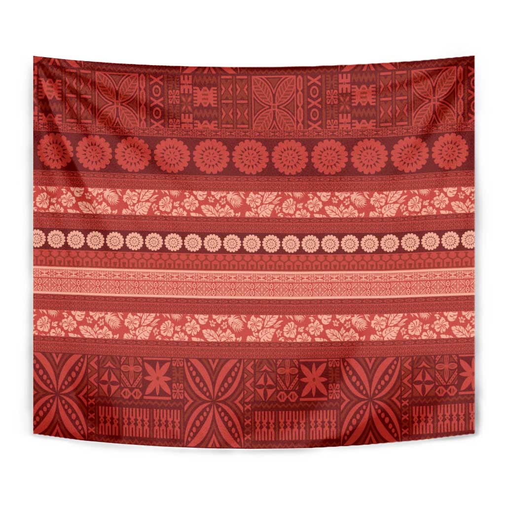 Fiji Marau na Kerisimasi Tapestry Red Tapa Masi Inspired Christmas LT9 - Polynesian Pride