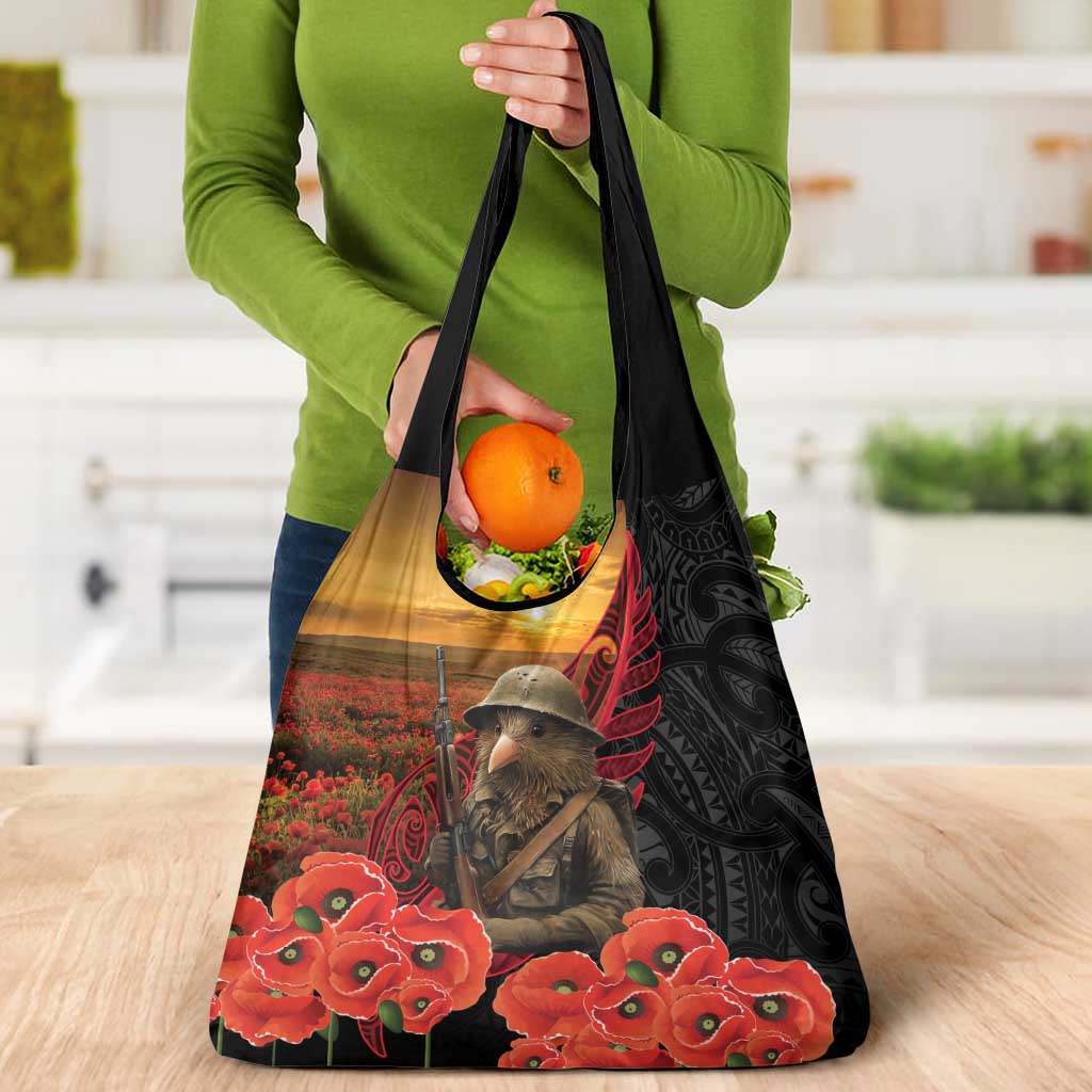 Maori Kiwi Soldier Fern Tattoo ANZAC Day Grocery Bag Lest We Forget LT9 - Polynesian Pride