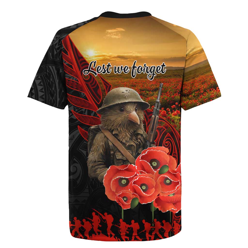 Maori Kiwi Soldier Fern Tattoo ANZAC Day Rugby Jersey Lest We Forget LT9 - Polynesian Pride
