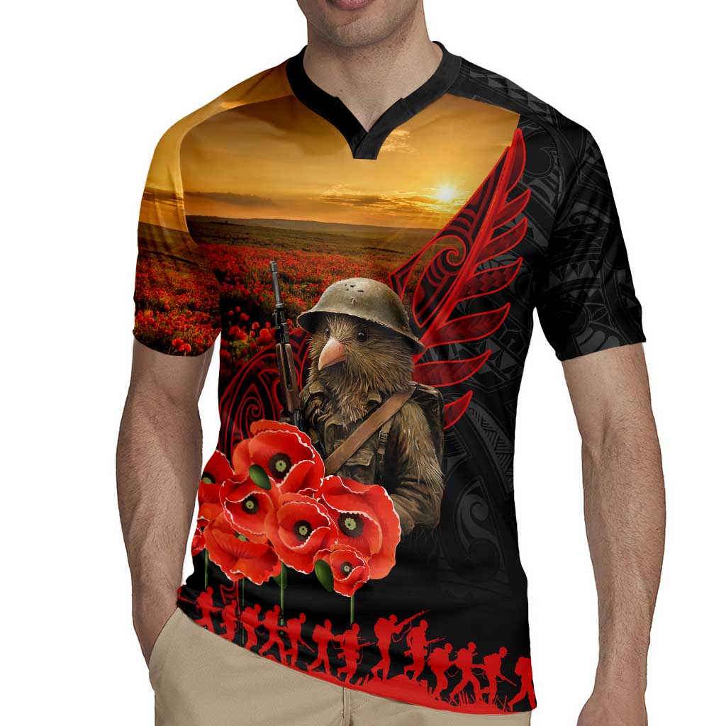 Maori Kiwi Soldier Fern Tattoo ANZAC Day Rugby Jersey Lest We Forget LT9 - Polynesian Pride