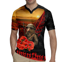 Maori Kiwi Soldier Fern Tattoo ANZAC Day Rugby Jersey Lest We Forget LT9 - Polynesian Pride