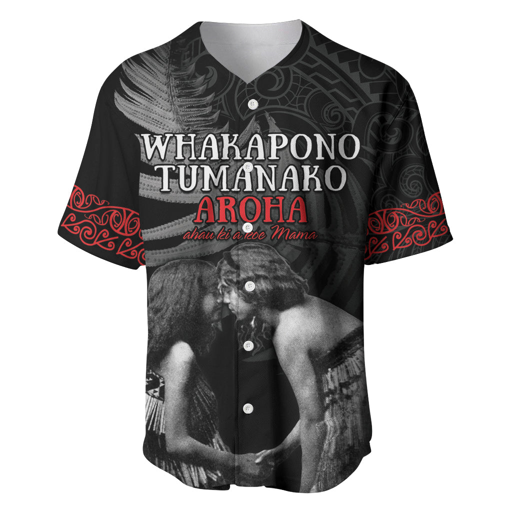 New Zealand Mother's Day Baseball Jersey Maori Hongi Aroha Ahau Ki A Koe Mama LT9 Black - Polynesian Pride