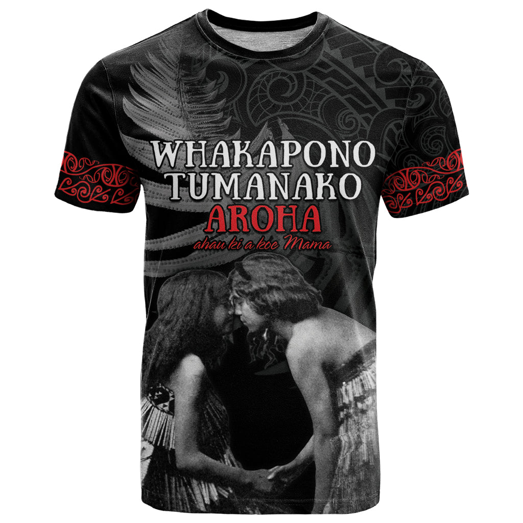 New Zealand Mother's Day T Shirt Maori Hongi Aroha Ahau Ki A Koe Mama LT9 Black - Polynesian Pride