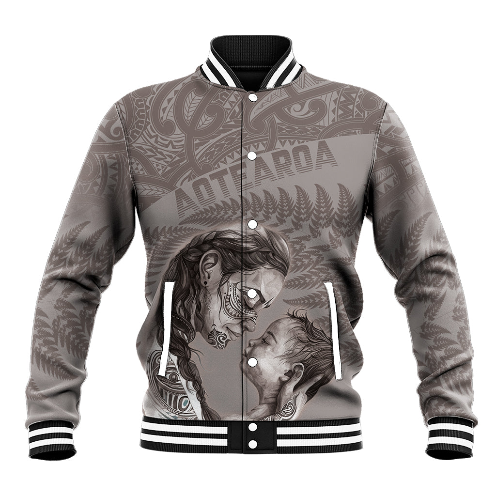 New Zealand Mother's Day Baseball Jacket Maori Mo Toku Mama Silver Fern LT9 Unisex Nude - Polynesian Pride
