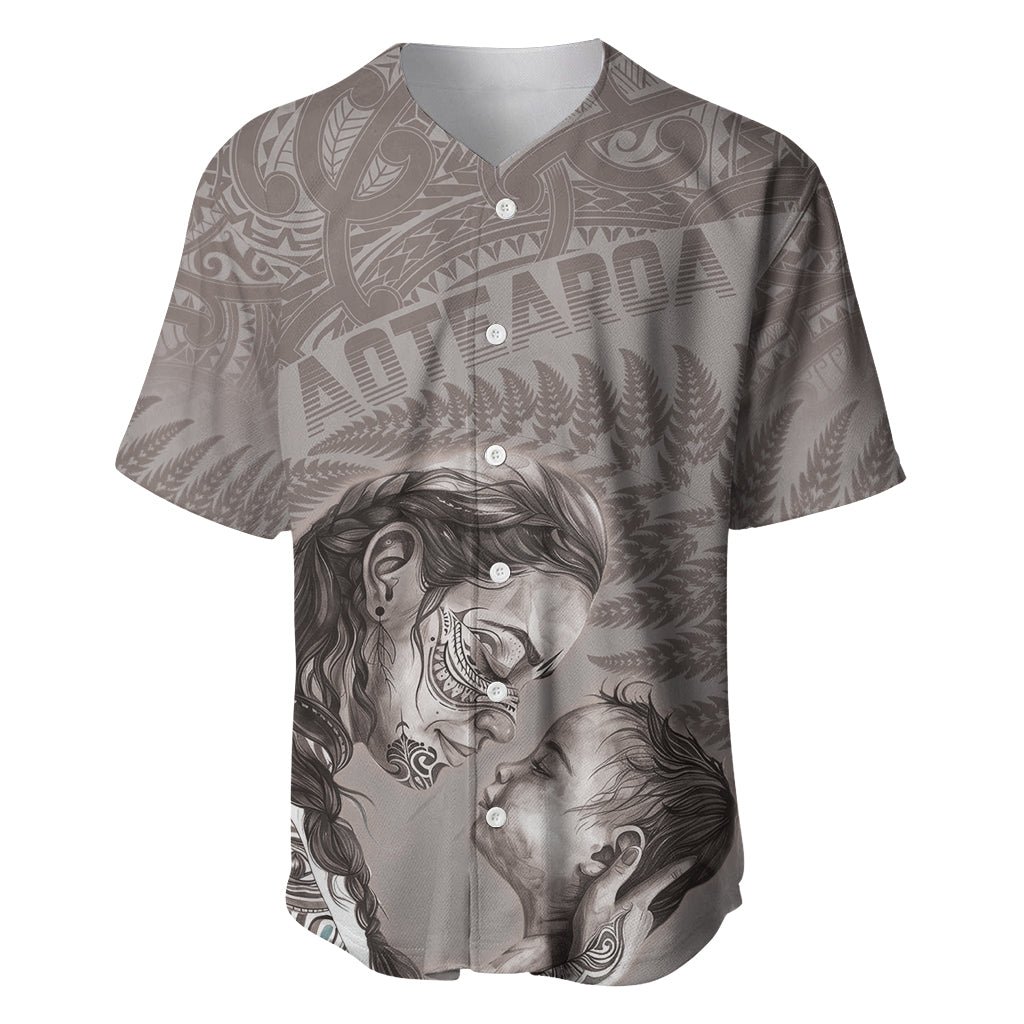 New Zealand Mother's Day Baseball Jersey Maori Mo Toku Mama Silver Fern LT9 Nude - Polynesian Pride