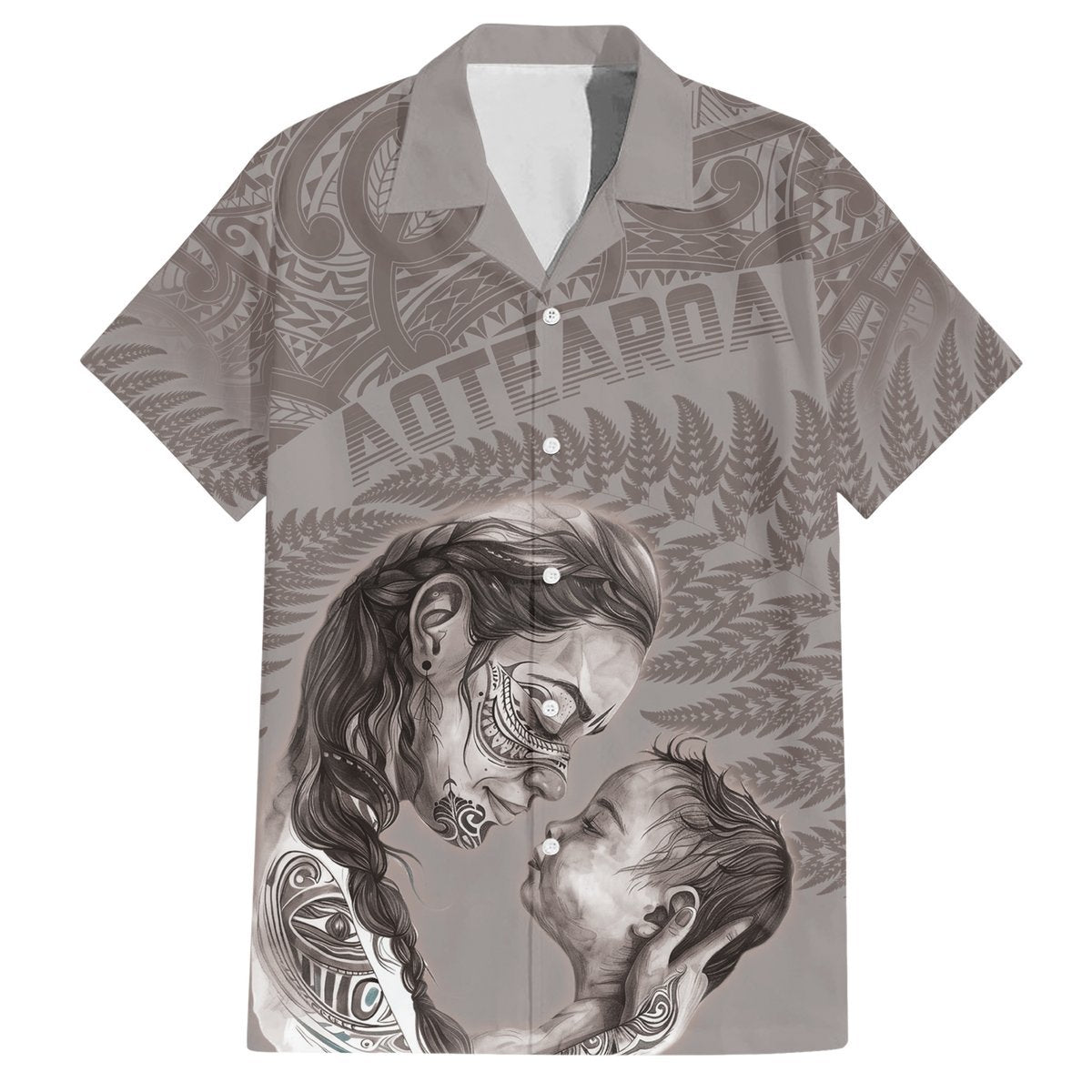New Zealand Mother's Day Hawaiian Shirt Maori Mo Toku Mama Silver Fern LT9 Nude - Polynesian Pride