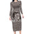 New Zealand Mother's Day Long Sleeve Bodycon Dress Maori Mo Toku Mama Silver Fern