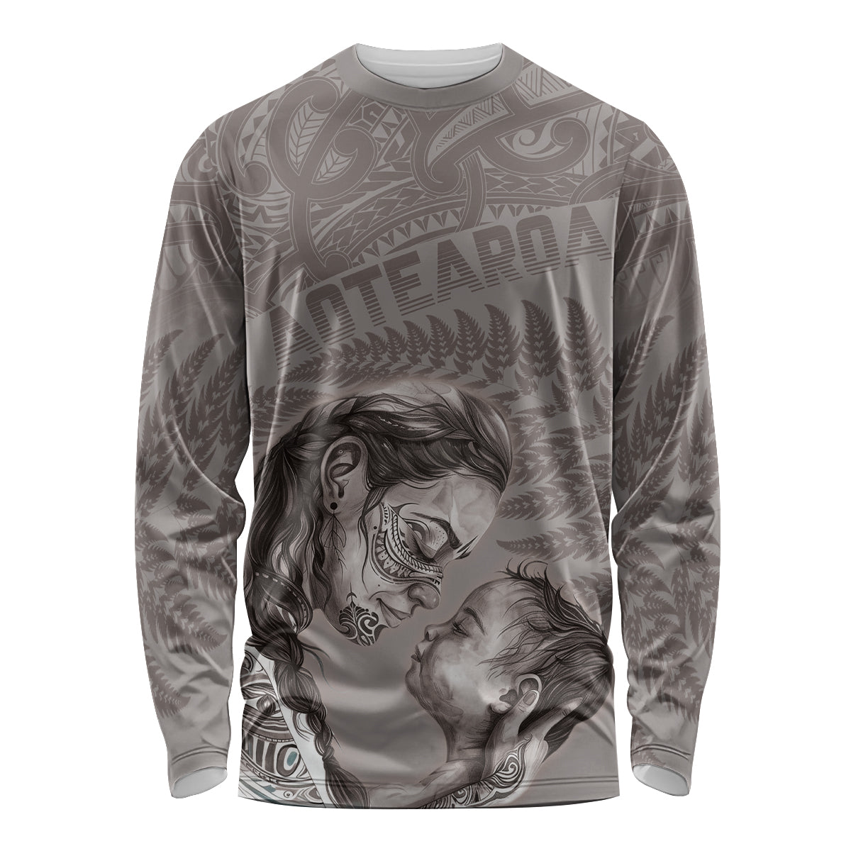 New Zealand Mother's Day Long Sleeve Shirt Maori Mo Toku Mama Silver Fern LT9 Unisex Nude - Polynesian Pride
