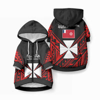 Wallis et Futuna Pet Hoodie Happy Independence Day LT9 Zip-up Red - Polynesian Pride