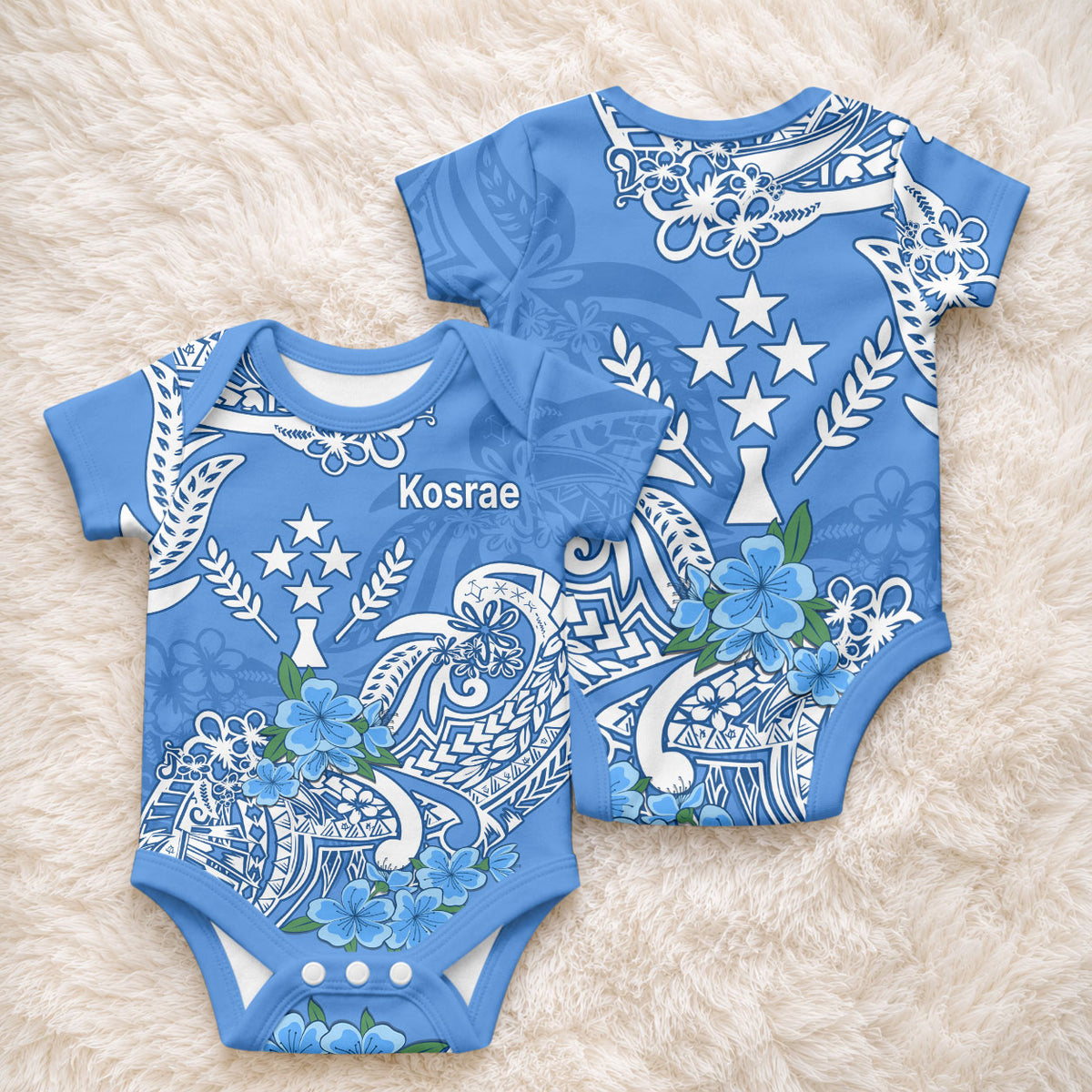 FSM Kosrae State Baby Onesie Polynesian Floral Tribal LT9 - Polynesian Pride