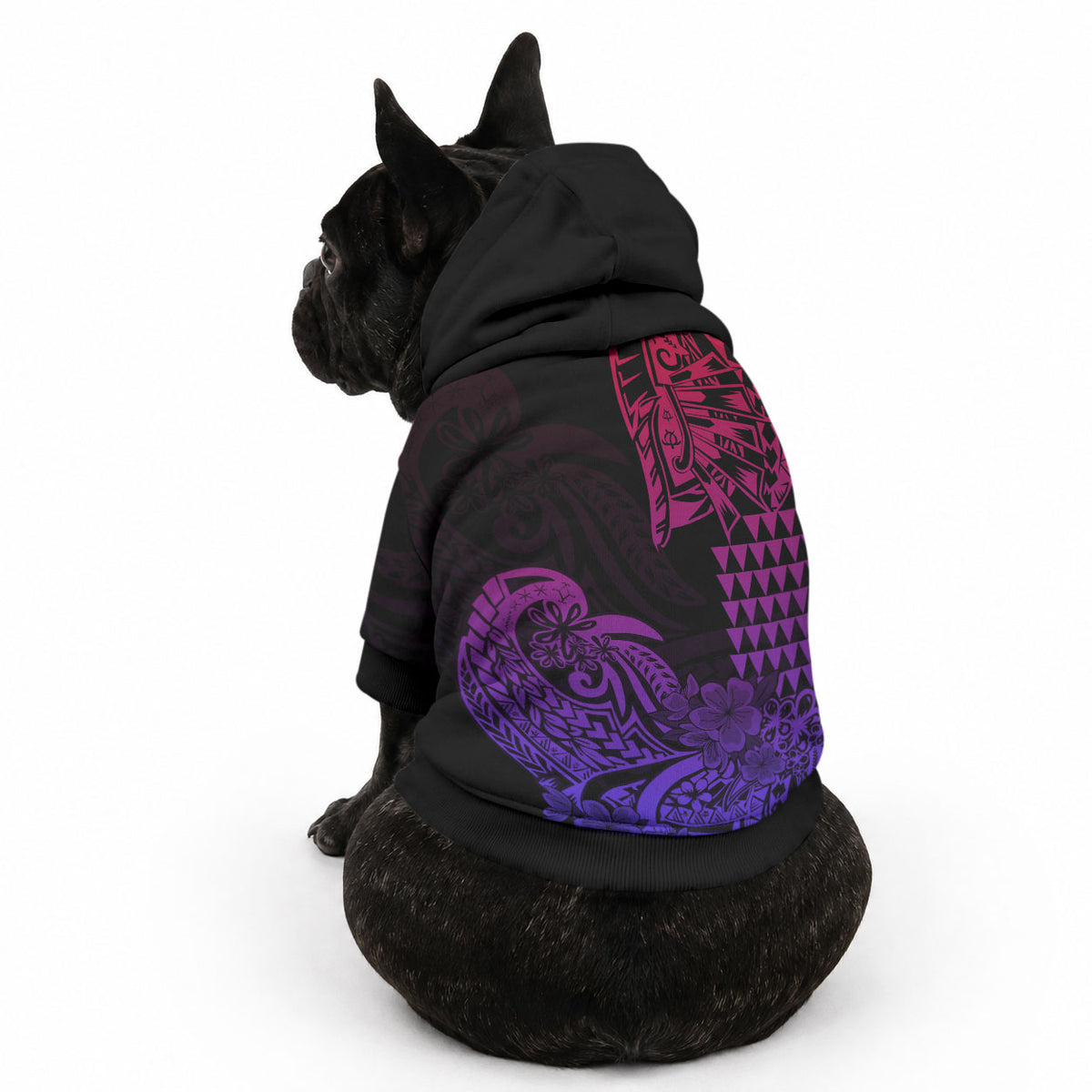 Hawaii Kakau Pet Hoodie Polynesian Floral Tribal Gradient Version LT9 - Polynesian Pride