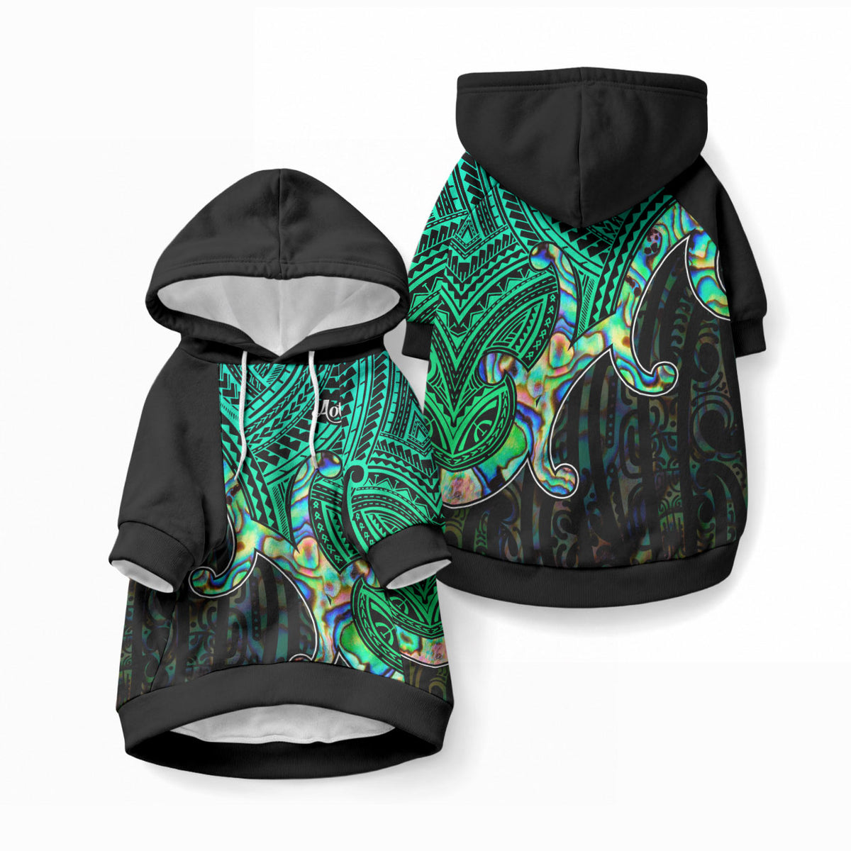 Aotearoa Papua Shell Pet Hoodie Maori Tribal Pattern LT9 Pullover Green - Polynesian Pride