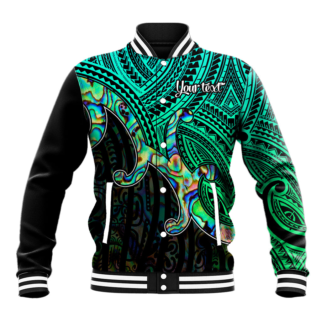 Custom Aotearoa Papua Shell Baseball Jacket Maori Tribal Pattern LT9 Unisex Green - Polynesian Pride