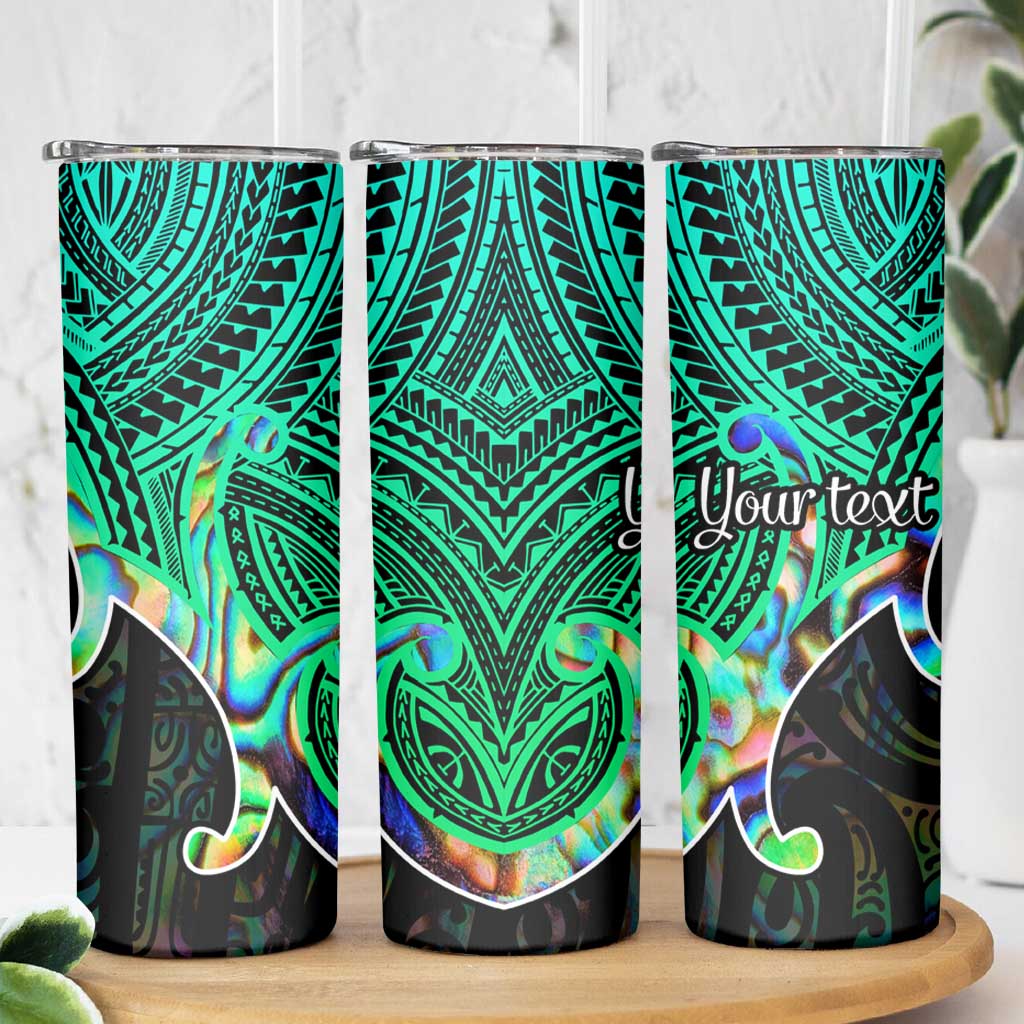 Personalised Aotearoa Papua Shell Skinny Tumbler Maori Tribal Pattern LT9 - Polynesian Pride